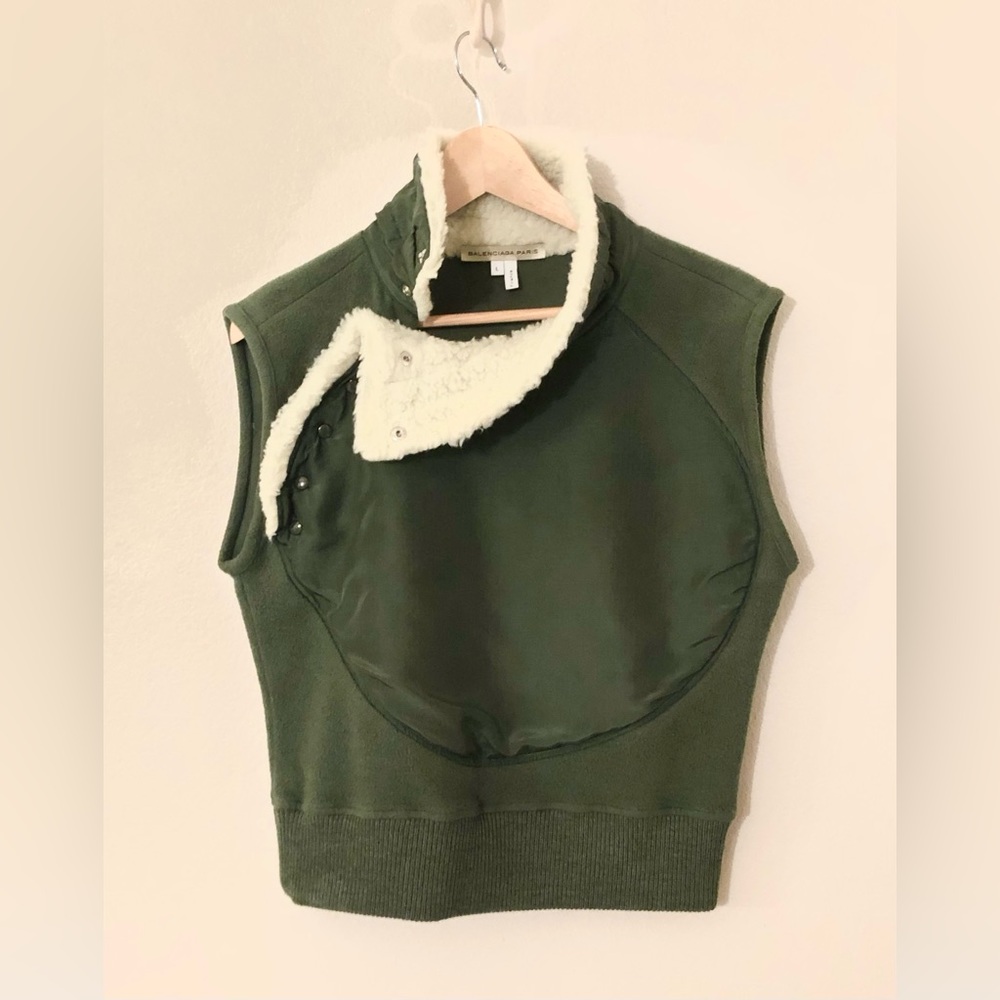 BALENCIAGA Vintage Womens Vest. Fleece, Ripstop, + Sherpa Lined.